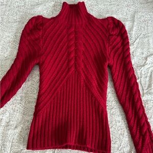 WHBM red cable knit sweater